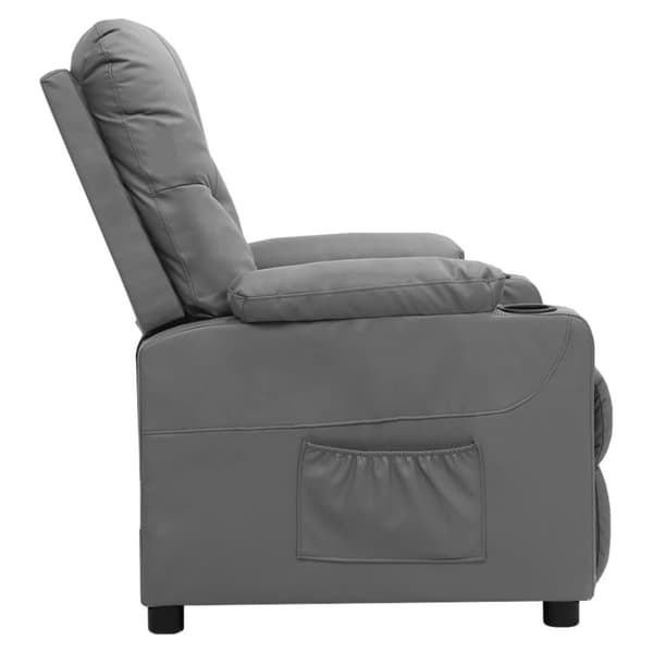 vidaXL Reclinerfåtölj med uppresningshjälp grå konstläder
