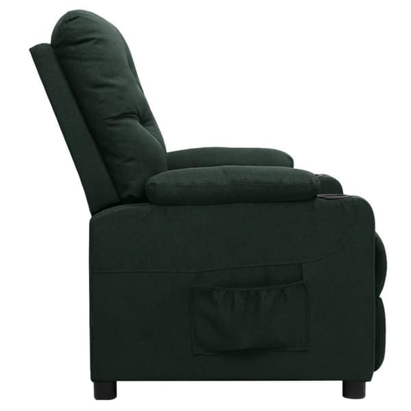vidaXL Reclinerfåtölj med uppresningshjälp mörkgrön tyg