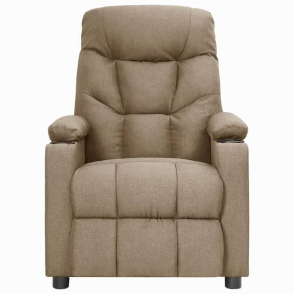 vidaXL Reclinerfåtölj med uppresningshjälp taupe tyg