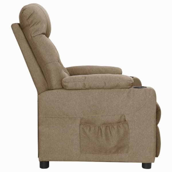 vidaXL Reclinerfåtölj med uppresningshjälp taupe tyg