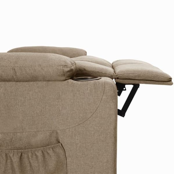 vidaXL Reclinerfåtölj med uppresningshjälp taupe tyg