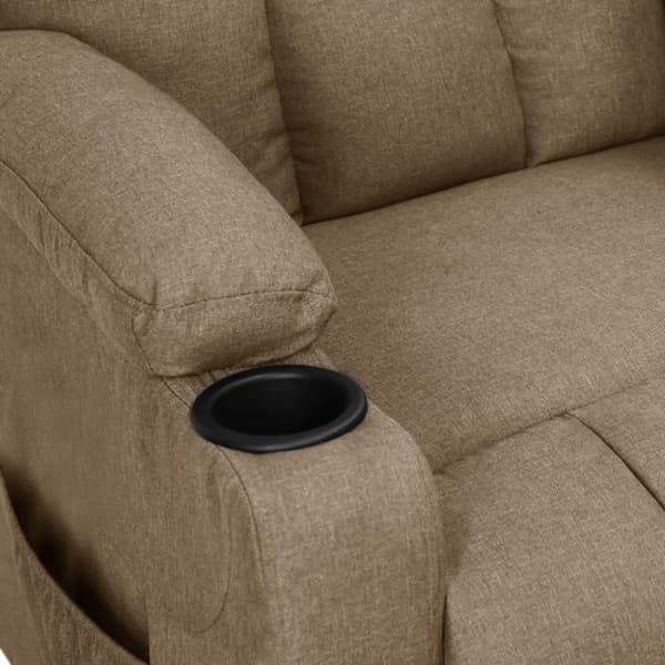 vidaXL Reclinerfåtölj med uppresningshjälp taupe tyg