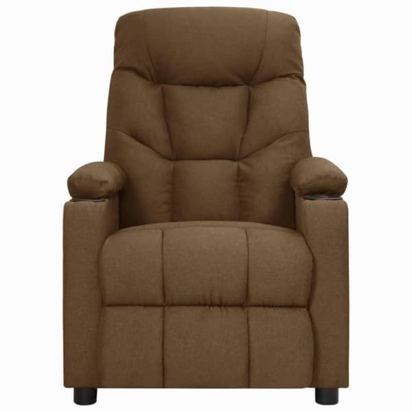 vidaXL Reclinerfåtölj med uppresningshjälp brun tyg