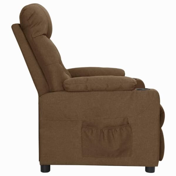 vidaXL Reclinerfåtölj med uppresningshjälp brun tyg