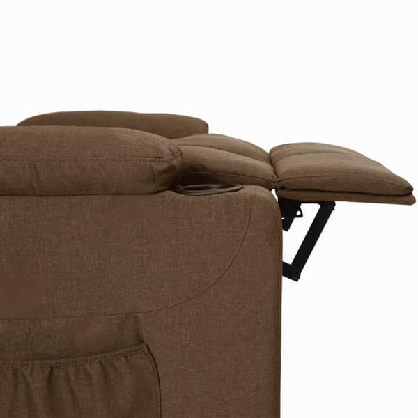 vidaXL Reclinerfåtölj med uppresningshjälp brun tyg