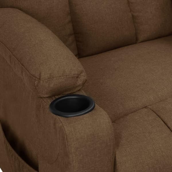 vidaXL Reclinerfåtölj med uppresningshjälp brun tyg