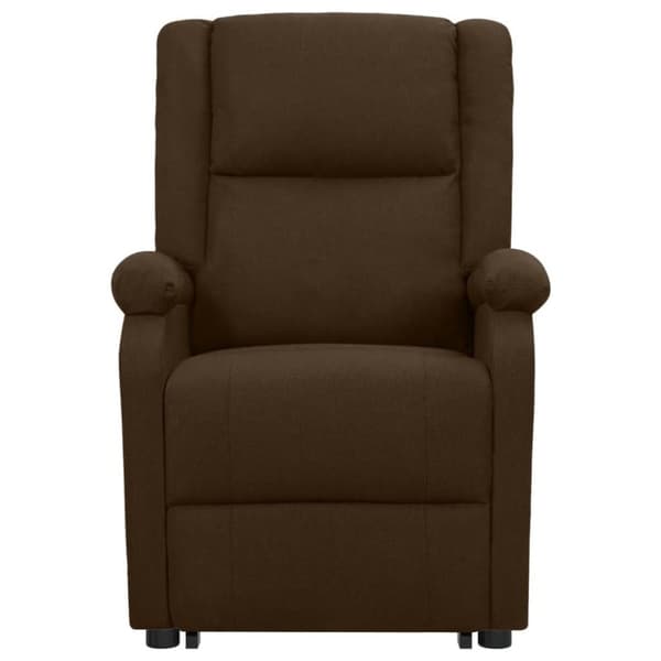 vidaXL Reclinerfåtölj med uppresningshjälp mörkbrun tyg