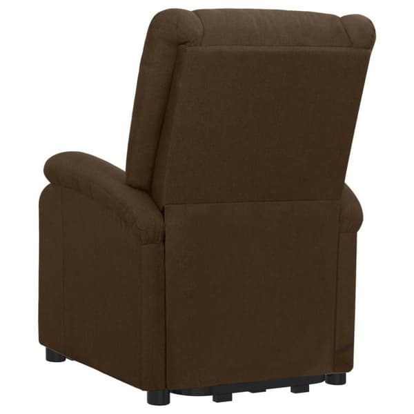 vidaXL Reclinerfåtölj med uppresningshjälp mörkbrun tyg