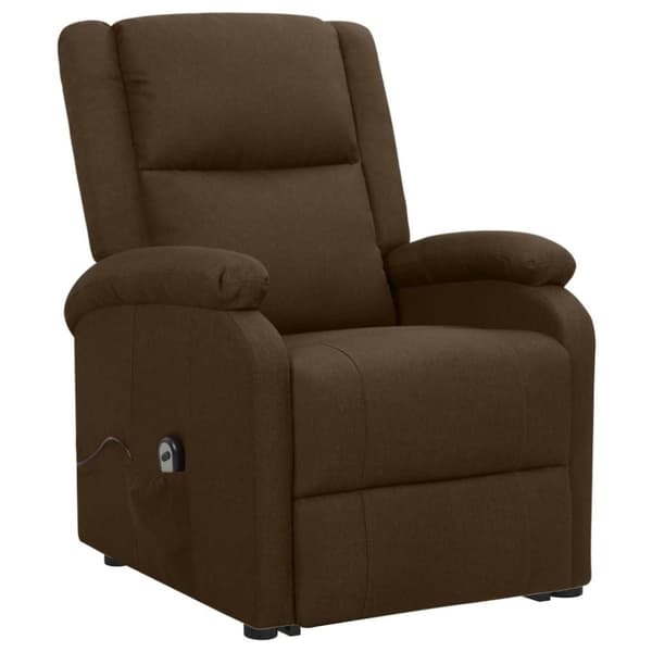vidaXL Reclinerfåtölj med uppresningshjälp mörkbrun tyg