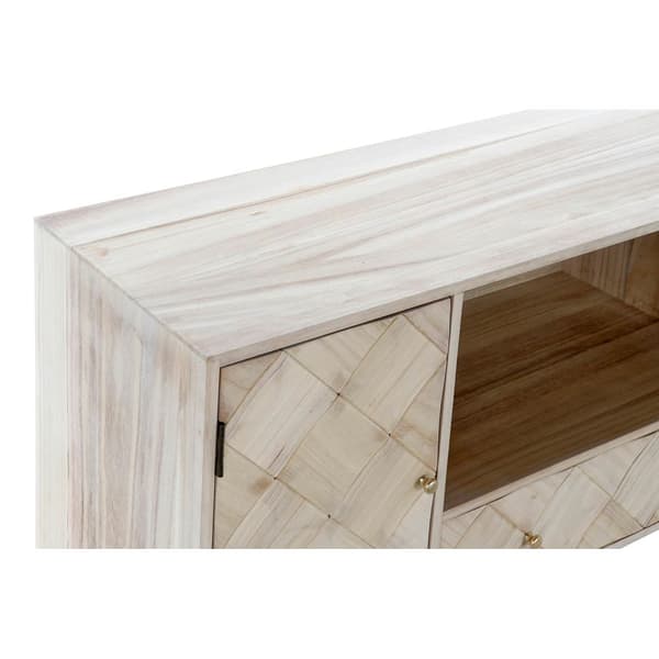 TV-möbler DKD Home Decor 118 x 40 x 65 cm Metall Ljusbrun Paulowniaträ Furu