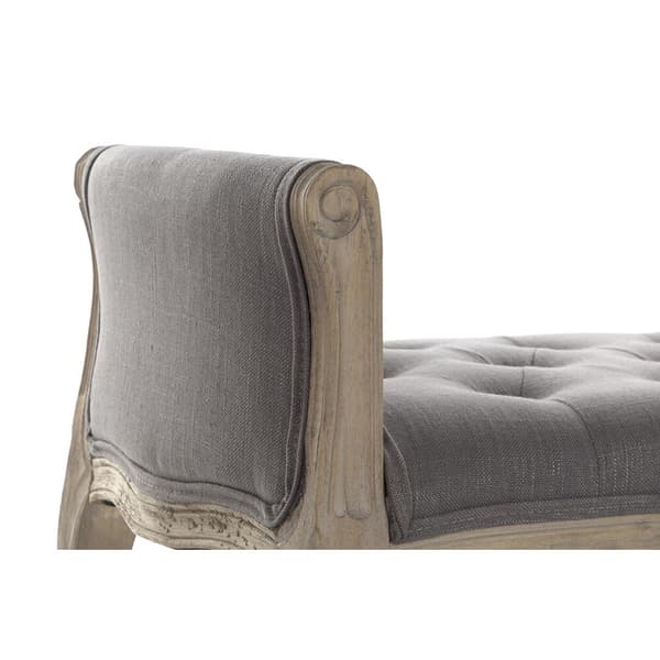 Stol DKD Home Decor Natur Mørkegrå Gummitræ Lærred 109 x 44,5 x 60 cm