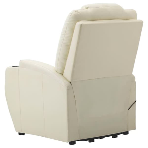vidaXL Reclinerfåtölj med uppresningshjälp gräddvit konstläder