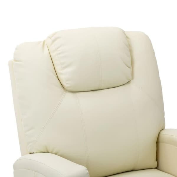 vidaXL Reclinerfåtölj med uppresningshjälp gräddvit konstläder