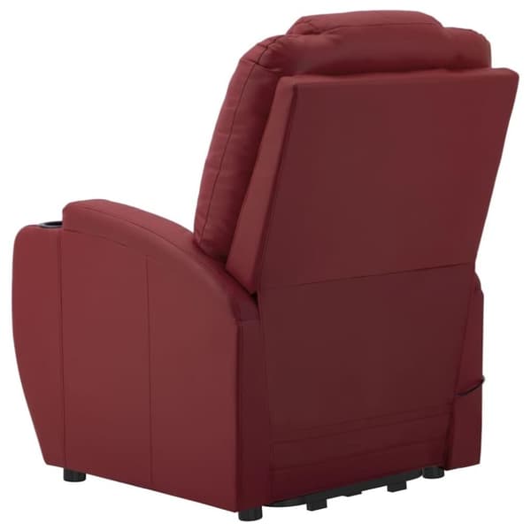 vidaXL Reclinerfåtölj med uppresningshjälp vinröd konstläder