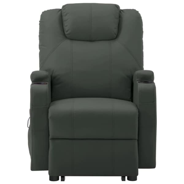vidaXL Reclinerfåtölj med uppresningshjälp grå konstläder