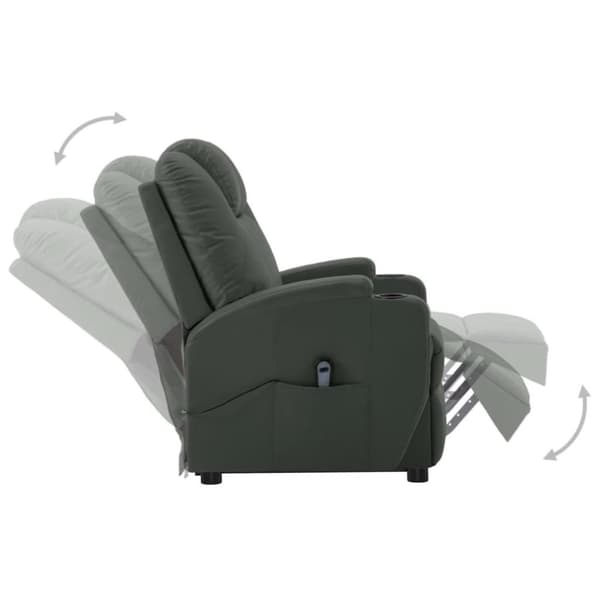 vidaXL Reclinerfåtölj med uppresningshjälp grå konstläder