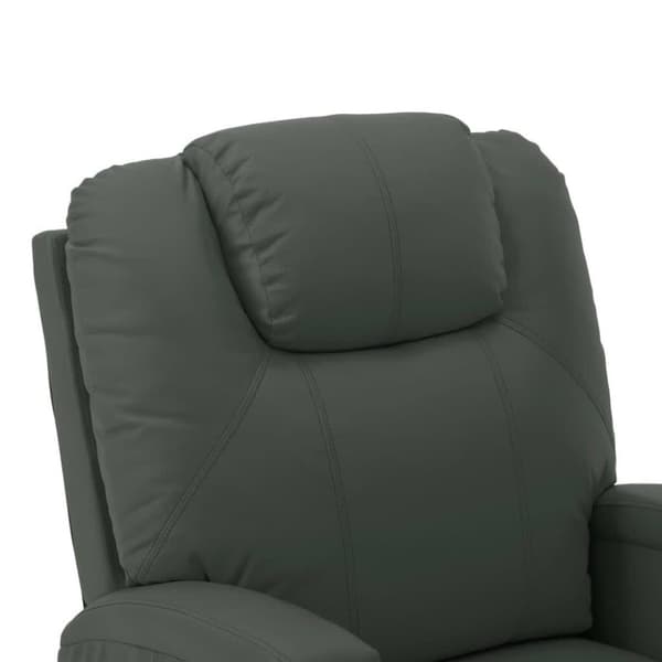 vidaXL Reclinerfåtölj med uppresningshjälp grå konstläder
