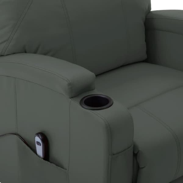 vidaXL Reclinerfåtölj med uppresningshjälp grå konstläder