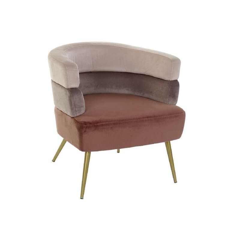 Fåtölj DKD Home Decor Rosa Polyester Ljusrosa Järn (70 x 63 x 69 cm)