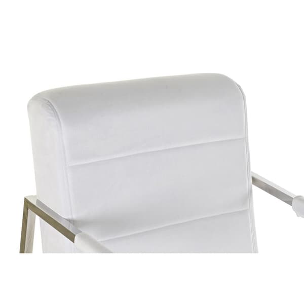 Stol DKD Home Decor Polyester Stål Vit (56 x 68 x 92 cm)