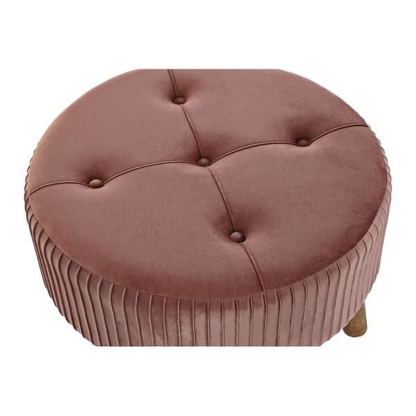 Fotstøtte DKD Home Decor Naturell Tre Fløyel Lyse Rosa (61 x 61 x 38 cm)