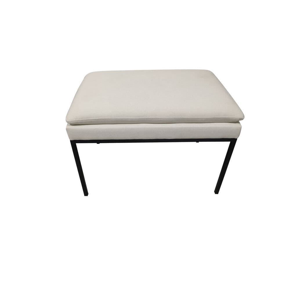 Fotpall DKD Home Decor Svart Polyester Vit Järn Modern (60 x 40 x 42 cm)