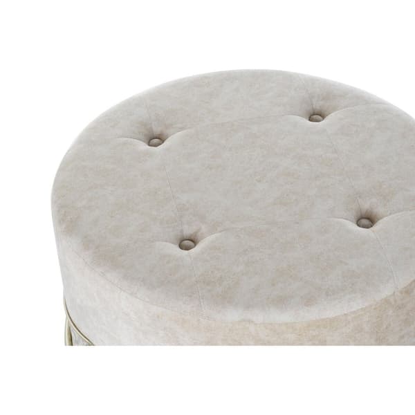 Fotstøtte DKD Home Decor Beige Gyllen Metall Polyester (63 x 63 x 42 cm)