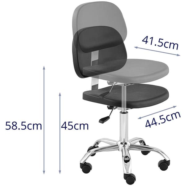 Fromm Starck Arbetsstol - 120 kg - Černá chrome_chrome - Höjdjusterbar mellan 450 - 585 mm