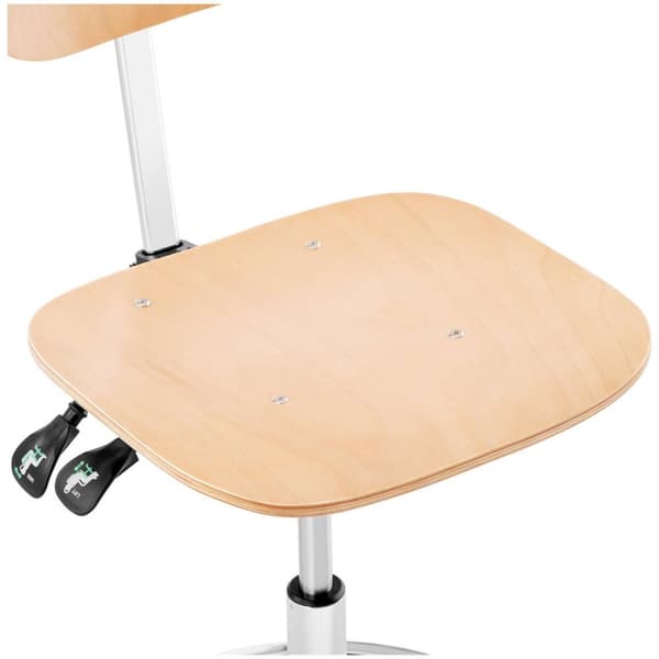 Fromm Starck Arbetsstol - 120 kg - wood_ chrome_chrome - Fotring - Höjdjusterbar mellan 550 - 800 mm