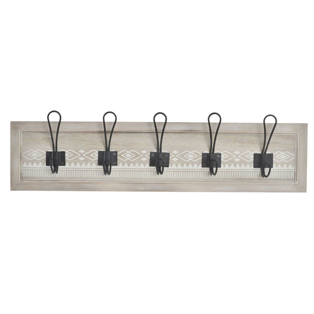 Väggmonterad rockhängare DKD Home Decor Metall Trä Kant Boho (64 x 5 x 18 cm)