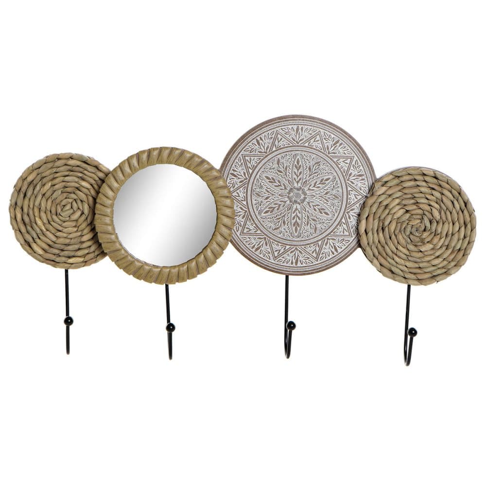 Väggmonterad rockhängare DKD Home Decor Metall MDF Boho (45 x 23,5 x 5 cm)