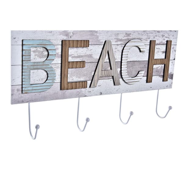 Vegghengt klehenger DKD Home Decor Tre Metall Strand 45 x 5 x 23 cm (2 enheter)