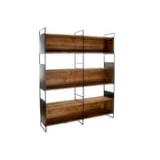 Hylder DKD Home Decor Brun Sort Metal Fyrretræ Genbrugt Træ 180 x 35 x 190 cm