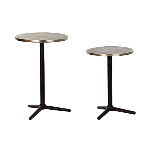 Sett med 2 små bord DKD Home Decor Svart Gyllen 40 x 40 x 61 cm