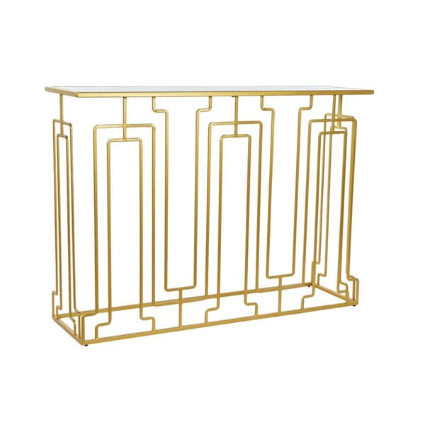 Sofabord DKD Home Decor Spejl Gylden Metal (110 x 32 x 79 cm)