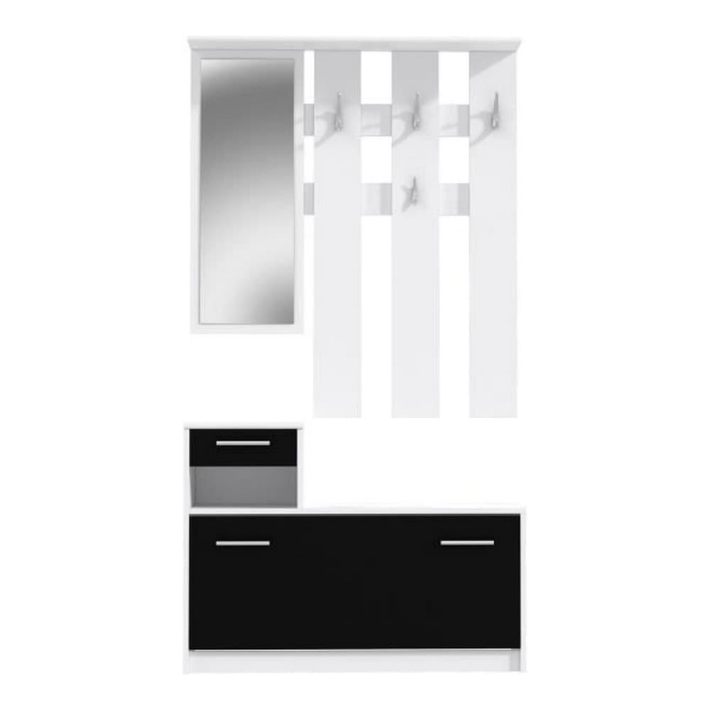Hallmöbel med lådor Peili Vit Svart matt Samtida Metall (97,5 x 25 x 180 cm)