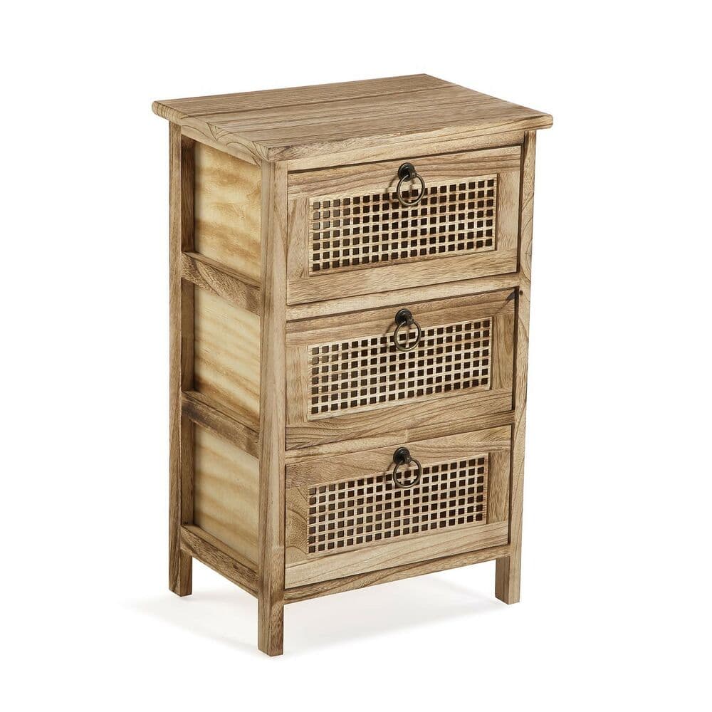 Byrå Versa Old Brun 3 lådor Trä Paulowniaträ (27 x 59 x 37 cm)