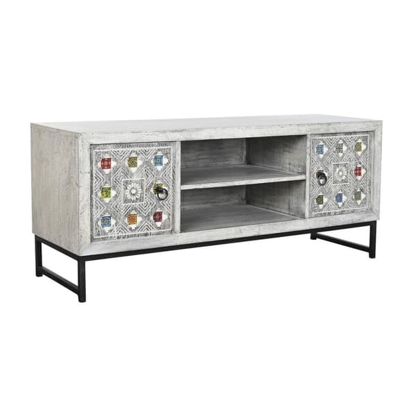 møbler DKD Home Decor Hvid Beige Grå Multifarvet Keramik Mangotræ 130 x 40 x 56 cm