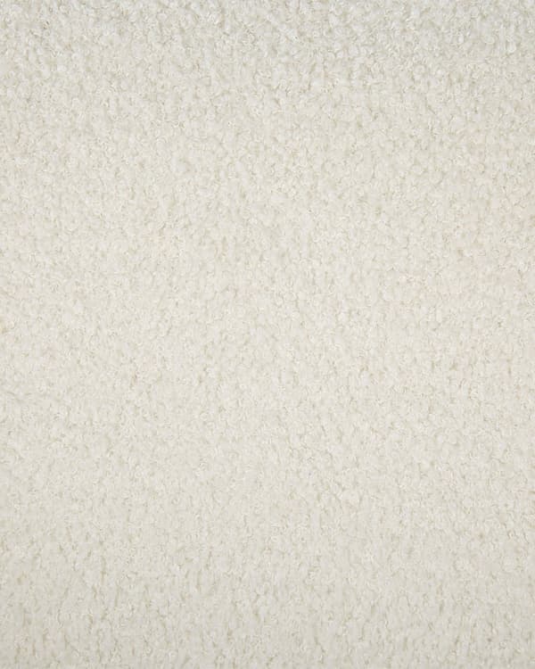 Lænestol Hvid Polyester og Guld Metal 79 x 70 x 105 cm Dekorativ Rund Fluffy Boucle Flet Plys Stol Design Tynde Ben Stue Inspiration