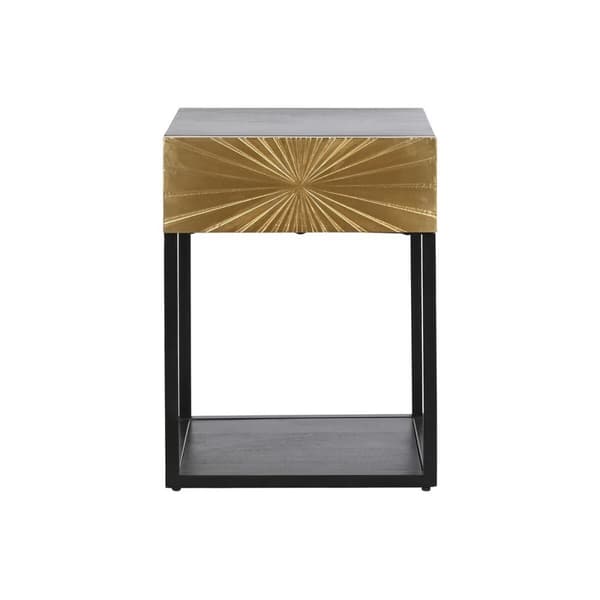 Nattbord DKD Home Decor Gyllen 35 x 40 x 55 cm Svart Metall Tre