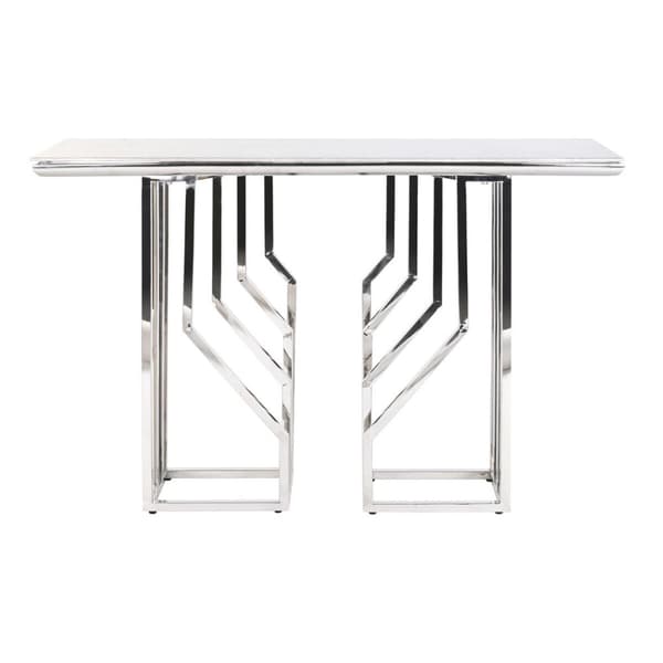 Hallbord DKD Home Decor Hvid Sølvfarvet 120 x 40 x 78 cm