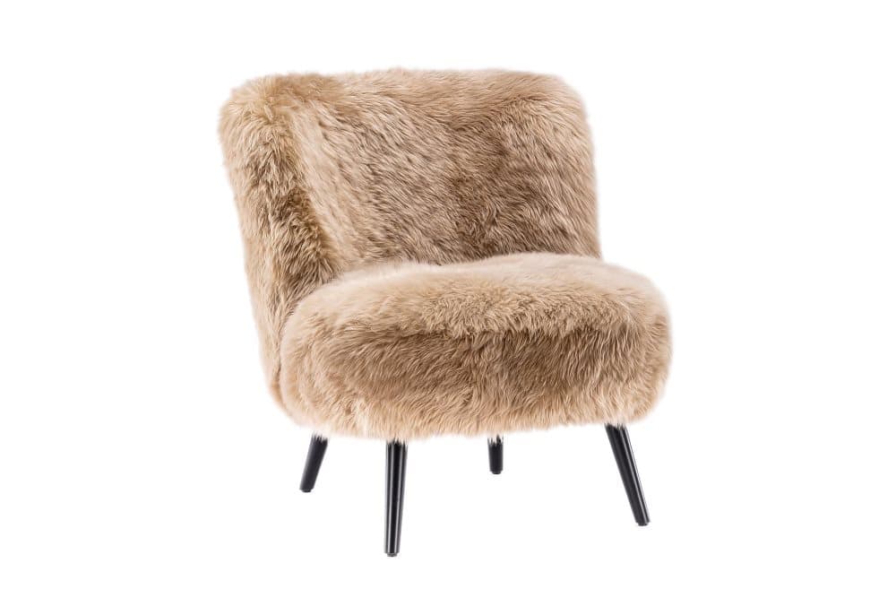 HUMULA Fåtölj Äkta Fårskinn Beige