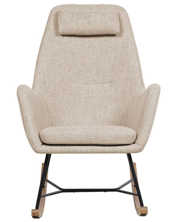 Gyngestol Lys beige Stoff Metallben Meier i tre Ekstra nakkestøtte Moderne design Hvilestol