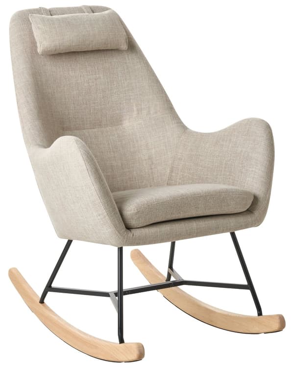 Gyngestol Lys beige Stoff Metallben Meier i tre Ekstra nakkestøtte Moderne design Hvilestol