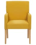 Miniatyrbilde 5 av 9: Spisebordsstol Gul stoffkledning Treben Elegant sete med armlener