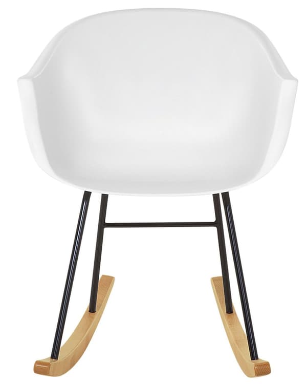 Gyngestol Hvit Syntetisk materiale Metallben Meier i heltre Skallformet sete Moderne design Hvilestol