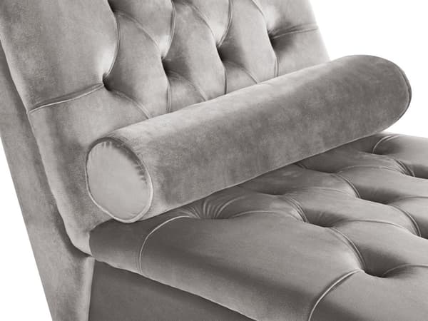 Sjeselong lysegrå fløyel Chesterfield Buttoned Moderne stue sjeselong treben