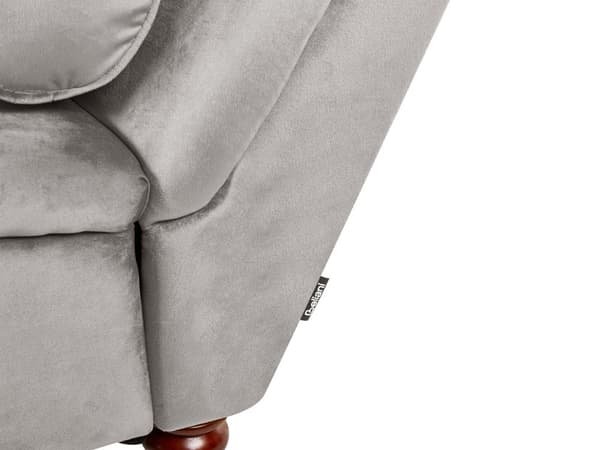 Sjeselong lysegrå fløyel Chesterfield Buttoned Moderne stue sjeselong treben