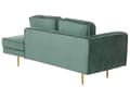Miniatyrbilde 5 av 7: Sjeselong Mintgrønn fløyel med polstring Venstreorientering Metallben Bolsterpute Moderne design