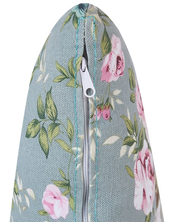 Lenestol med fotskammel Grønn Stoff med blomstermønster Ben i tre Wingback-stil